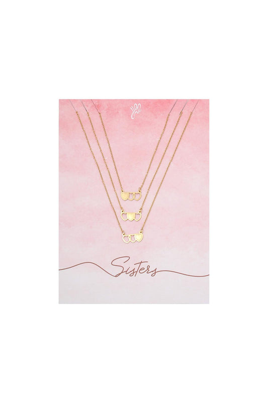 Three Sisters Gold Necklace Gold Color
