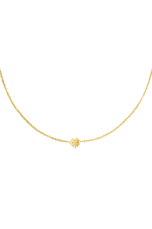 stainless steel necklace clover Gold Color