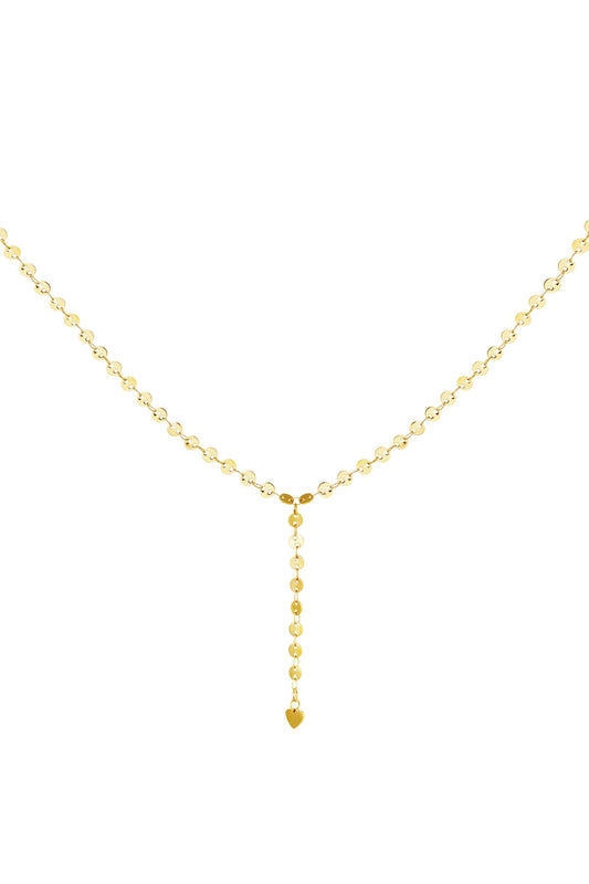 stainless steel y-chain necklace Gold Color