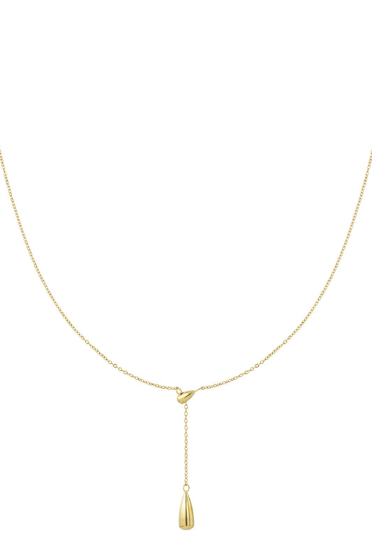 necklace with drop charm Gold Color