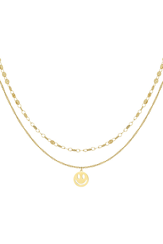necklace smiley day Gold Color