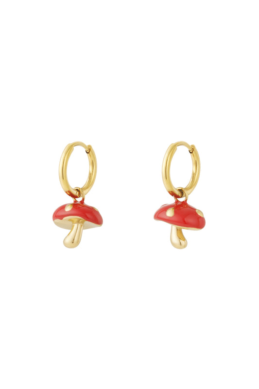 Mushroom Earrings Gold Color