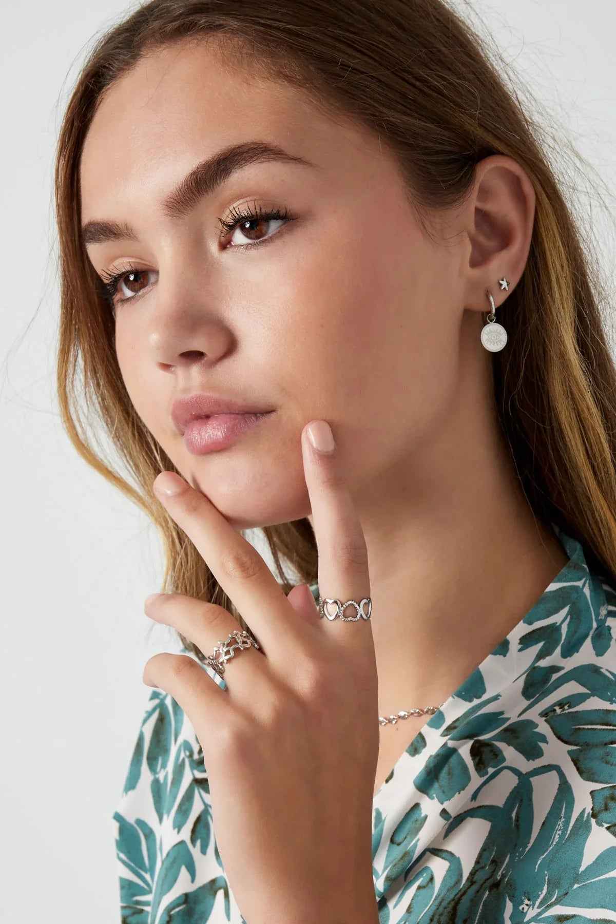 Ring different hearts - Silver Color color