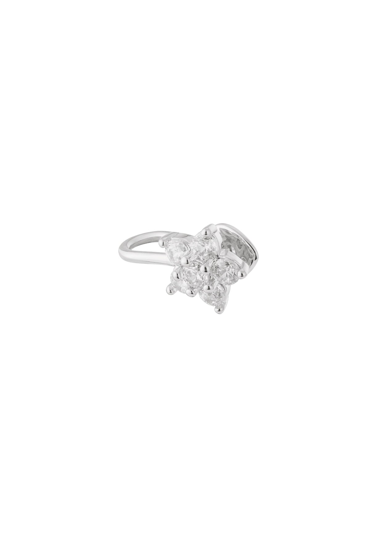Floral Nose Cuff Silver Color
