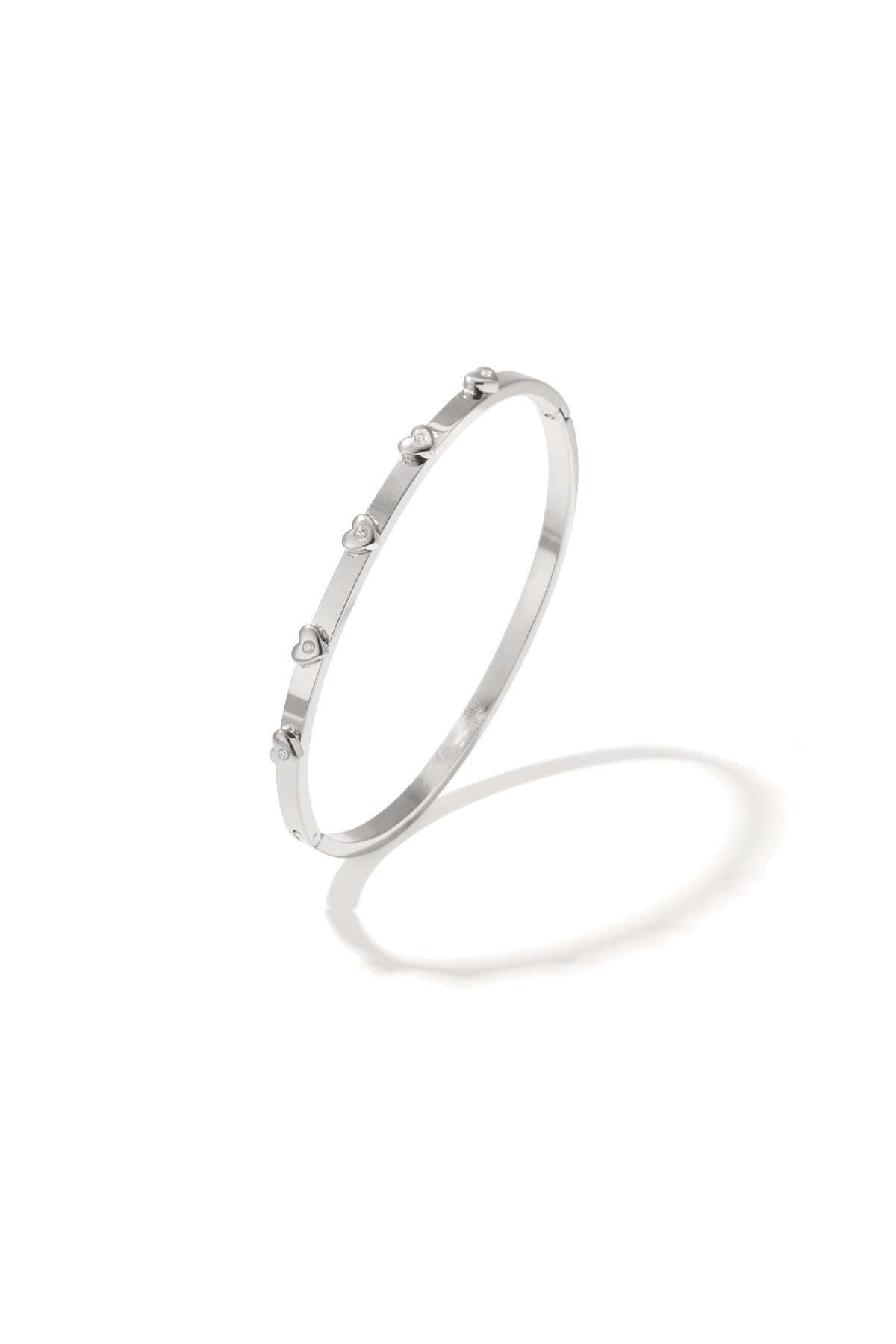 Bangle with heart details Silver Color