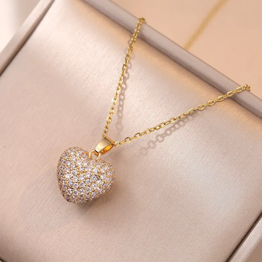 Pavé Heart Pendant Necklace