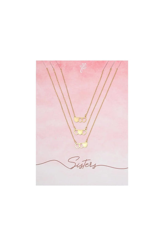 Three Sisters Gold Necklace Gold Color