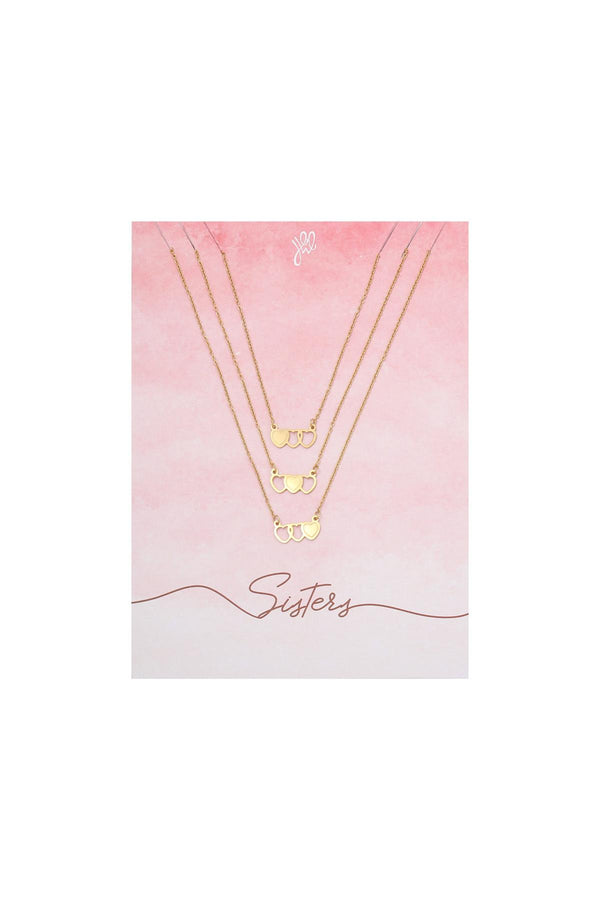 Three Sisters Gold Necklace Gold Color