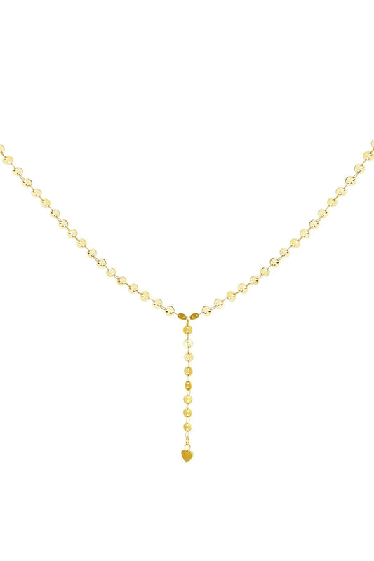 stainless steel y-chain necklace Gold Color