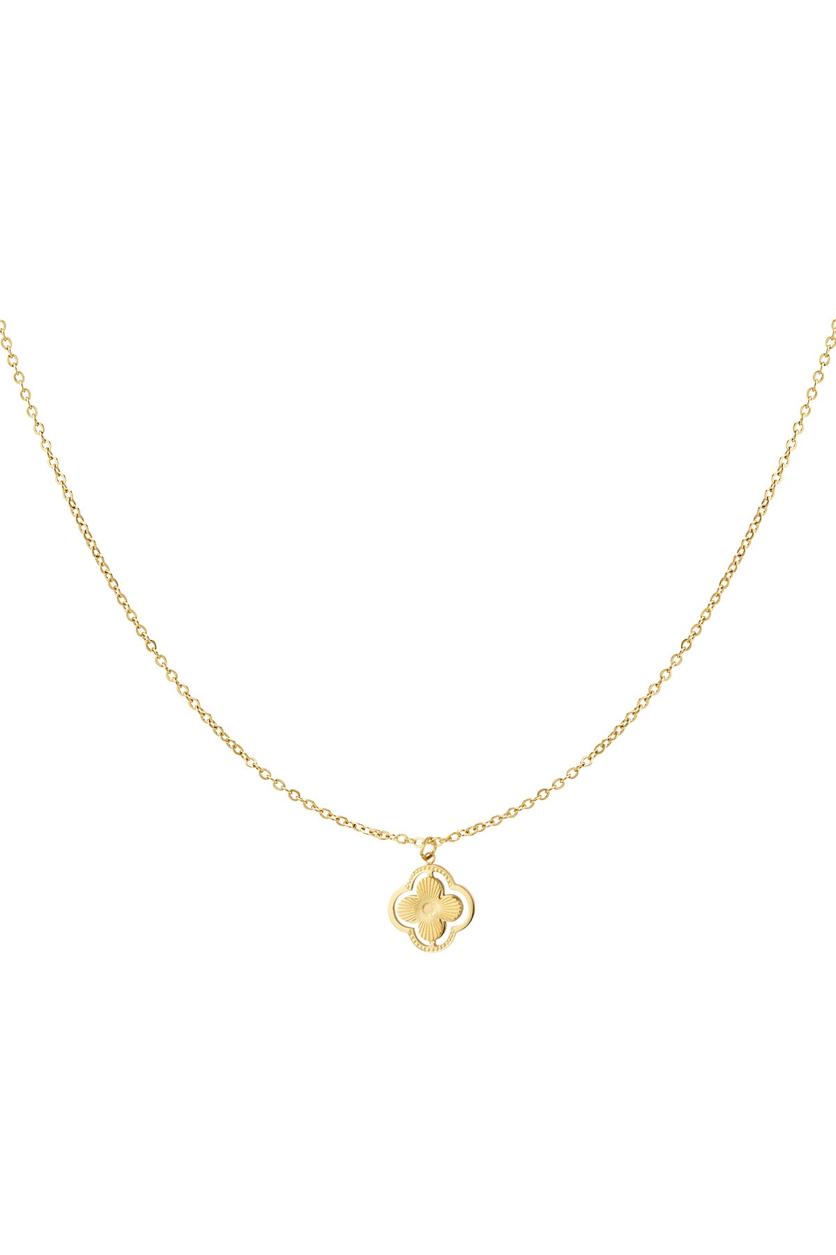 double clover necklace Gold Color