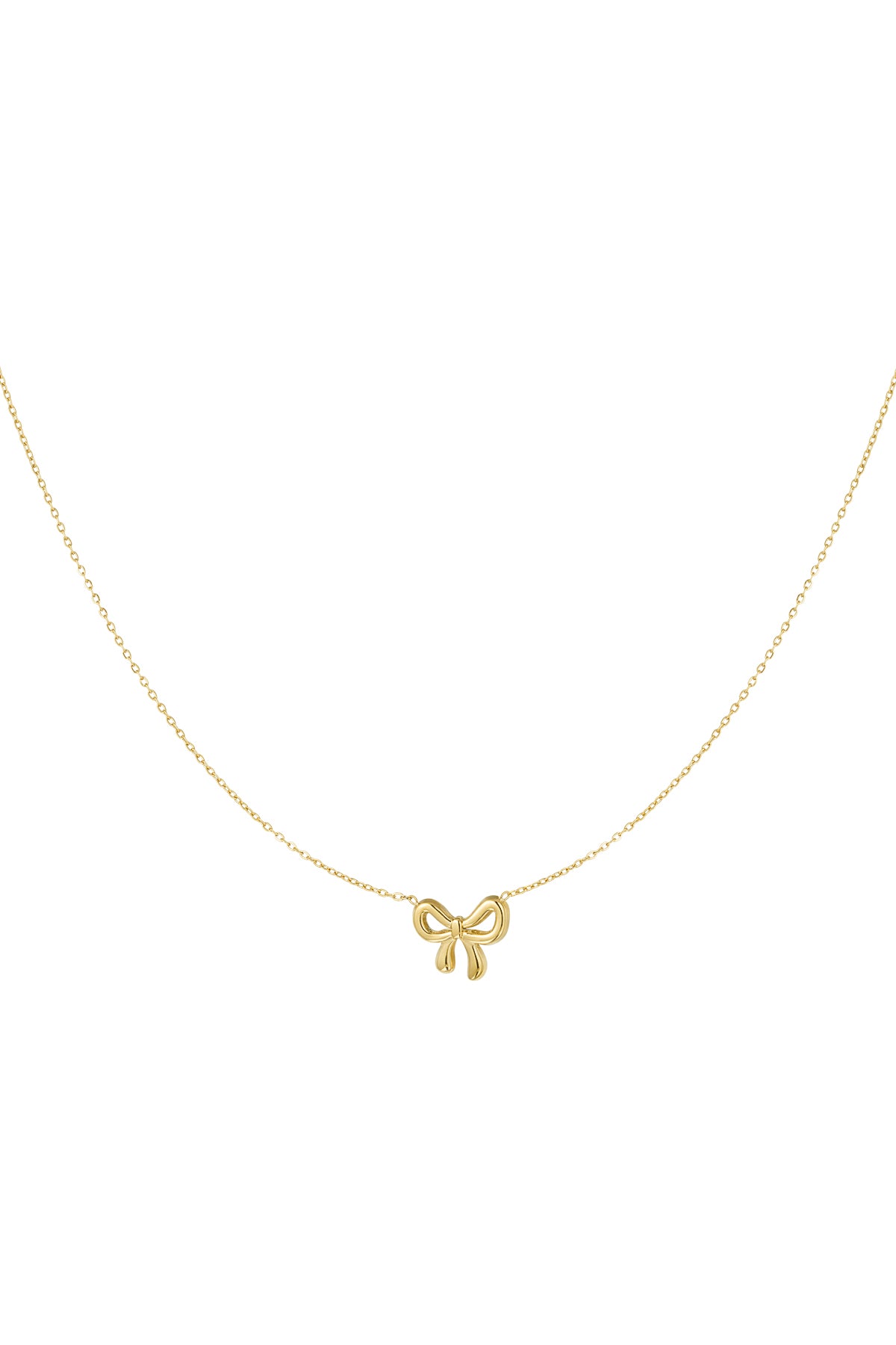Dainty Bow Necklace Gold Color