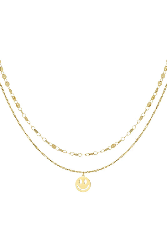 necklace smiley day Gold Color