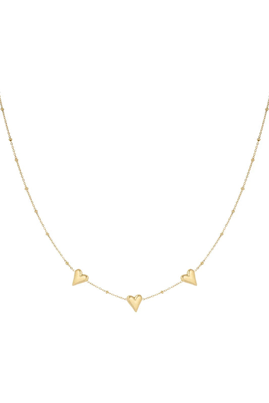triple love necklace Gold Color