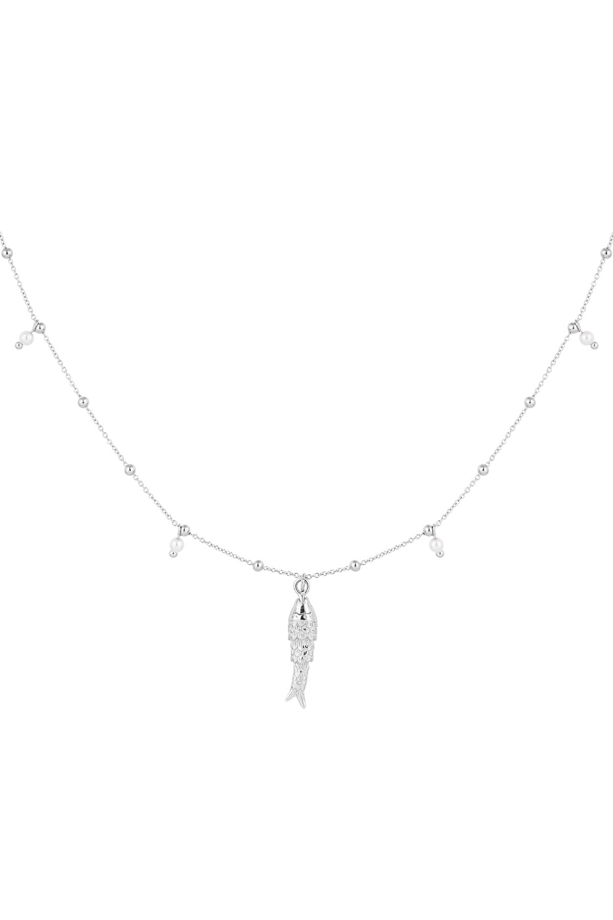 basic necklace with fish Silver Color