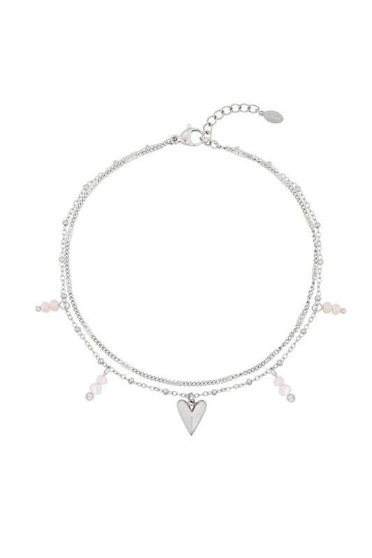 double love ankle bracelet Silver Color