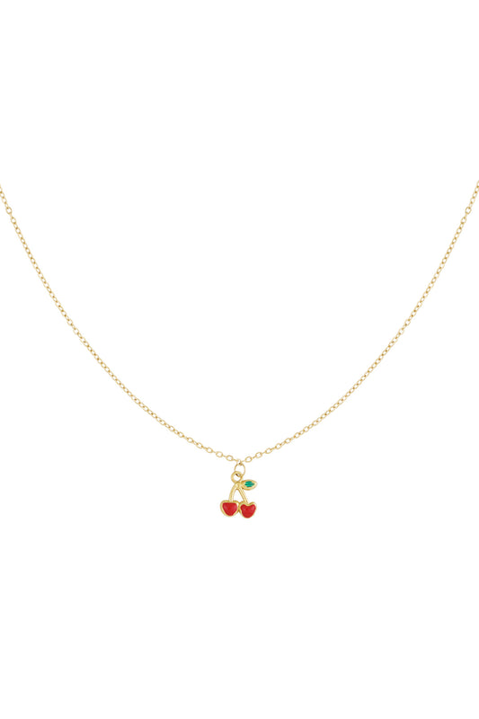 Cherry Love Necklace Gold Color