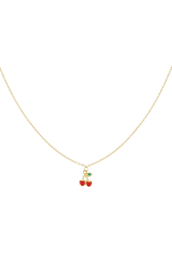 Cherry Love Necklace Gold Color