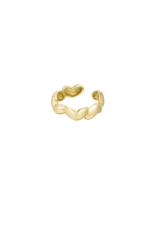 hearts around ring Gold Color One Size