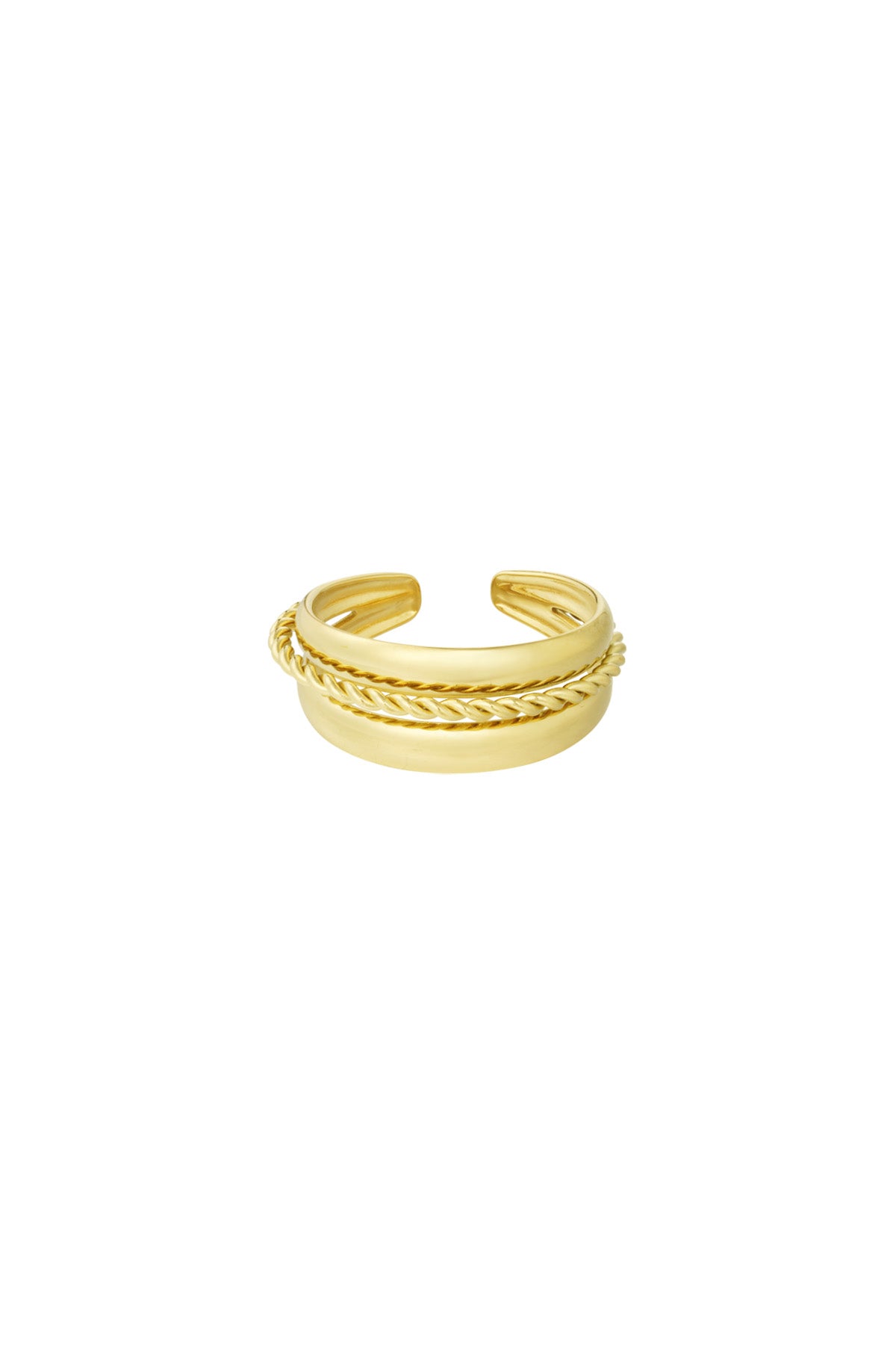triple rings ring Gold Color One Size