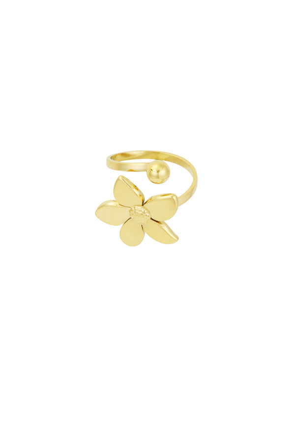 flower dot ring Gold Color One Size
