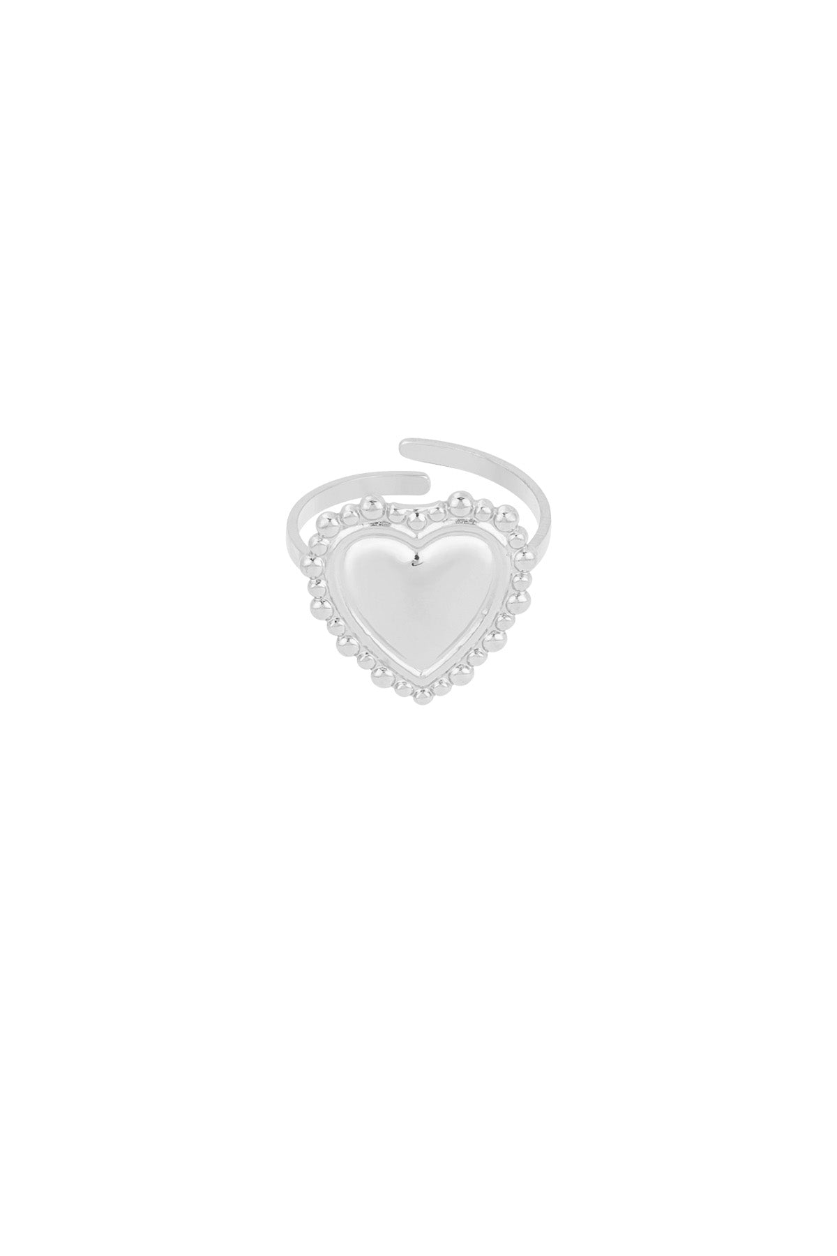 bubble heart ring Silver Color One Size