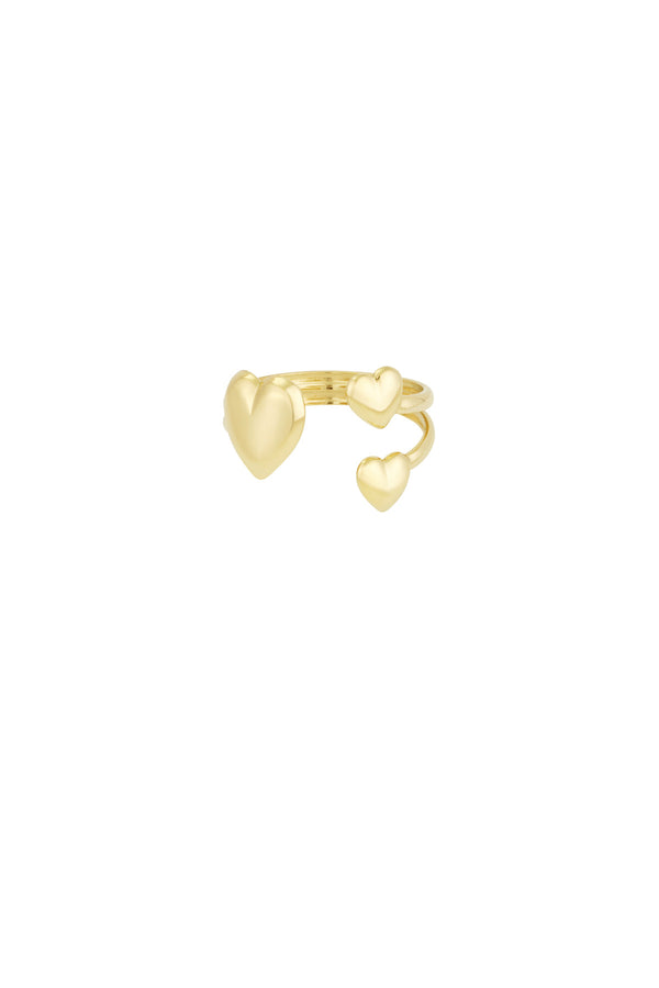 Triple Heart Ring Gold Color One Size
