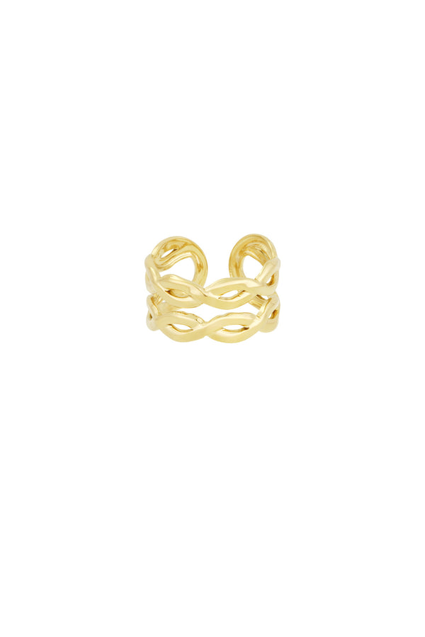 Swirl Stack Ring Gold Color One Size