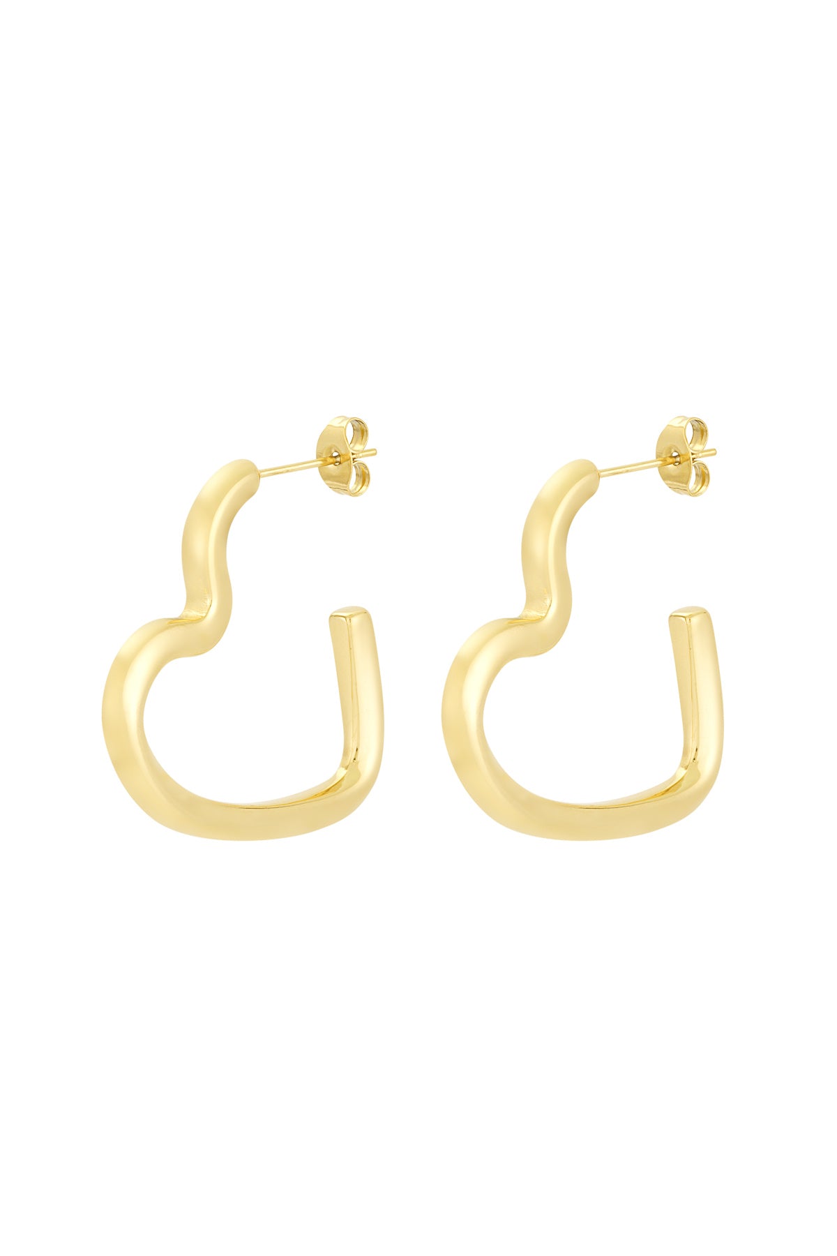 open heart earrings Gold Color