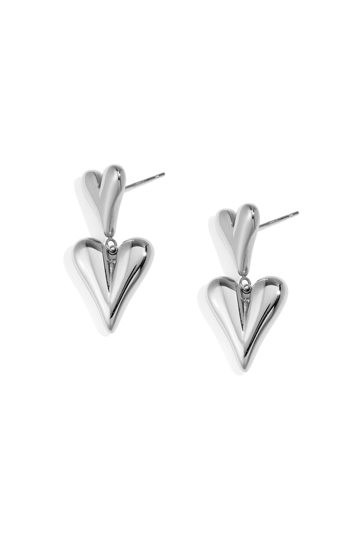 Stainless Steel Drop Earrings Heart Casual Daily Simple Series Women's jewelry Silver Color