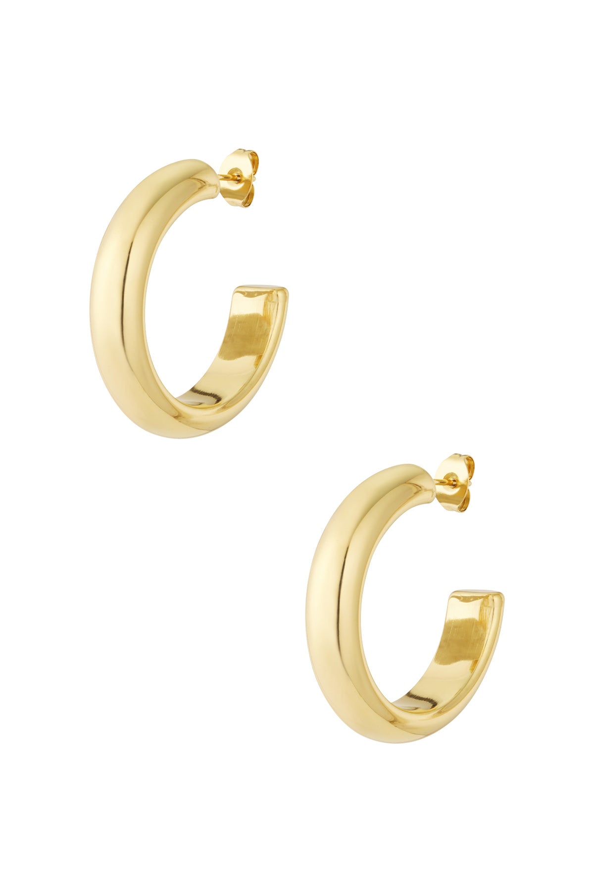 Thick hoop earrings Gold Color