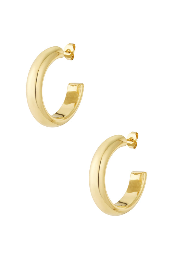 Thick hoop earrings Gold Color