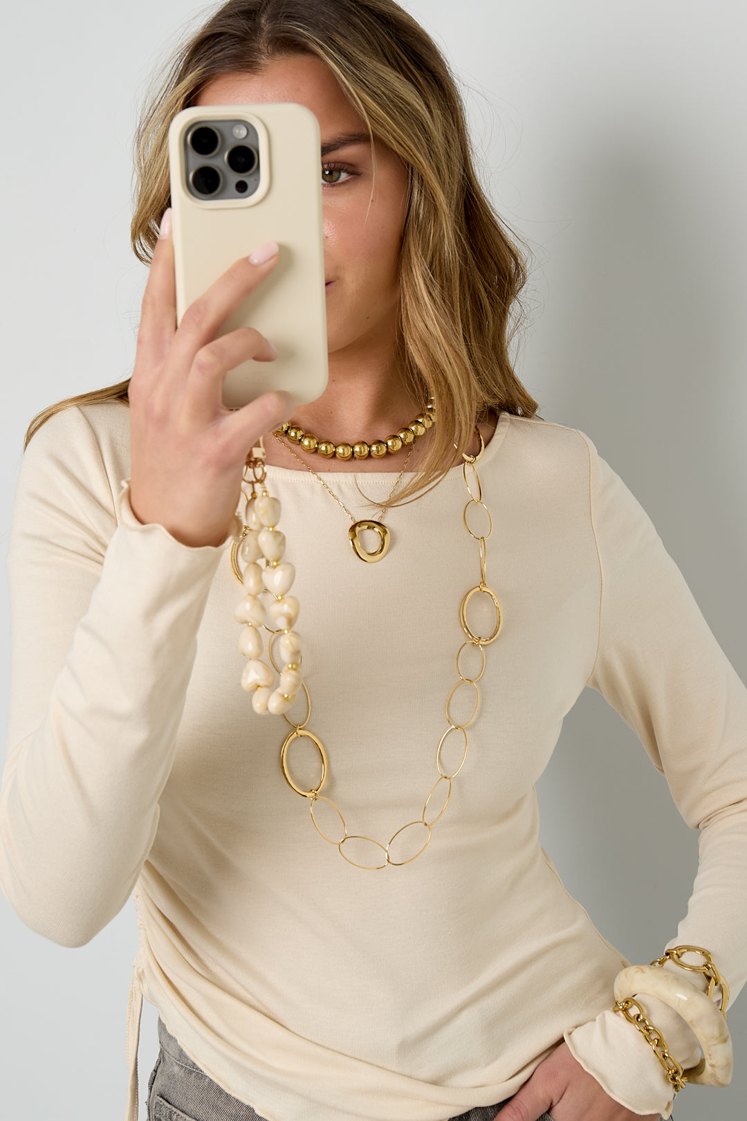 Golden Oval Link Necklace