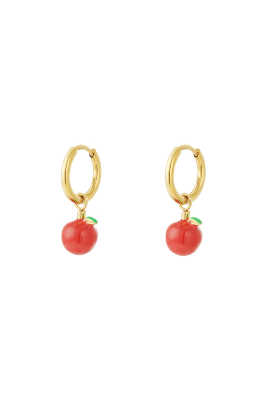 Apple Earrings Red
