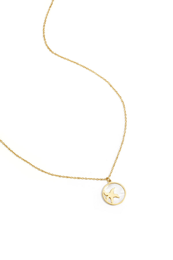 Starfish Charm Necklace Gold Color