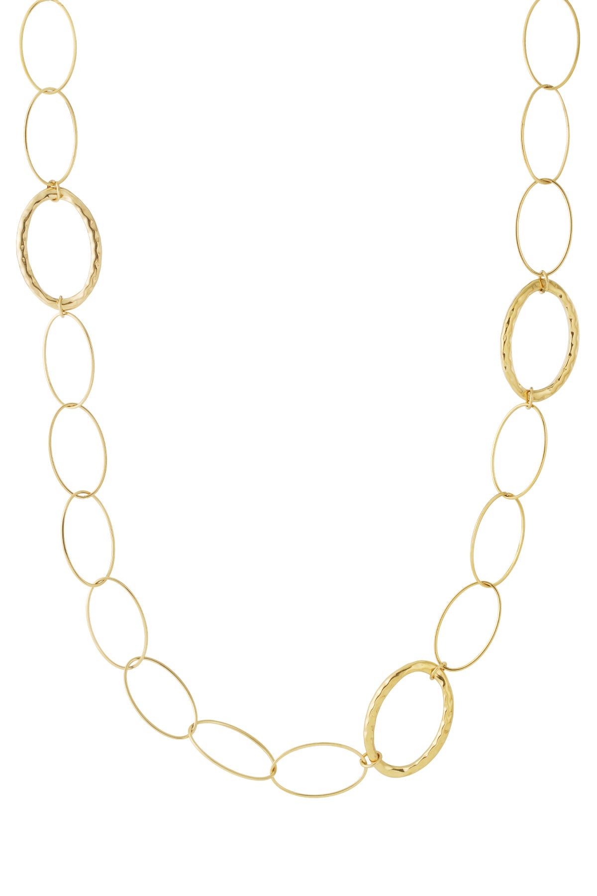 Golden Oval Link Necklace Gold Color