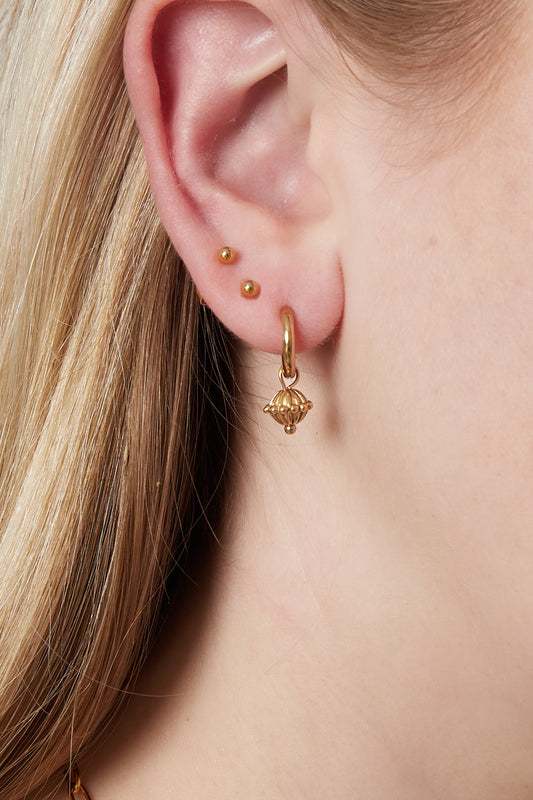 Globe charm earrings