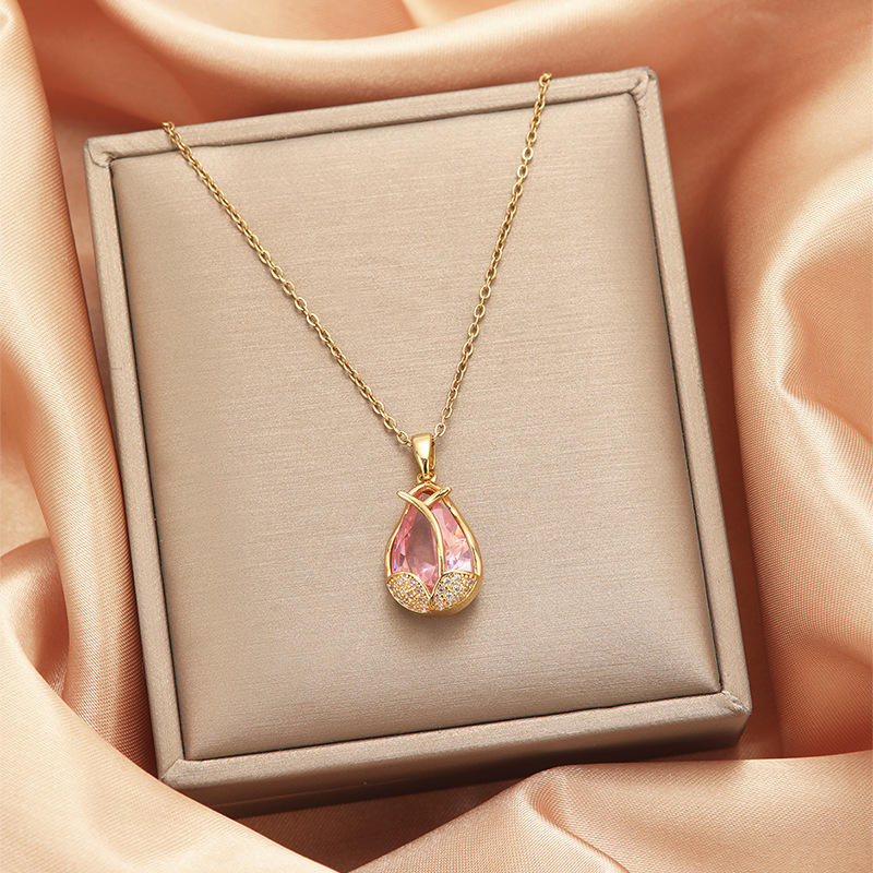 Blush Bloom Teardrop Pendant