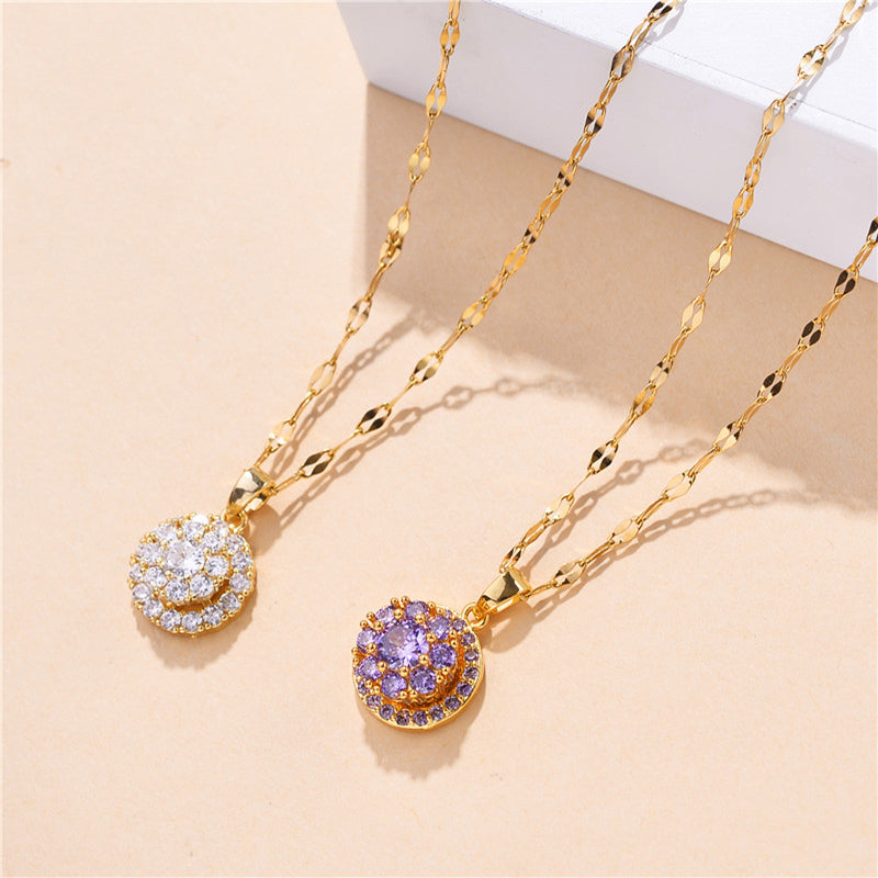 Royal Amethyst Bloom Pendant Necklace