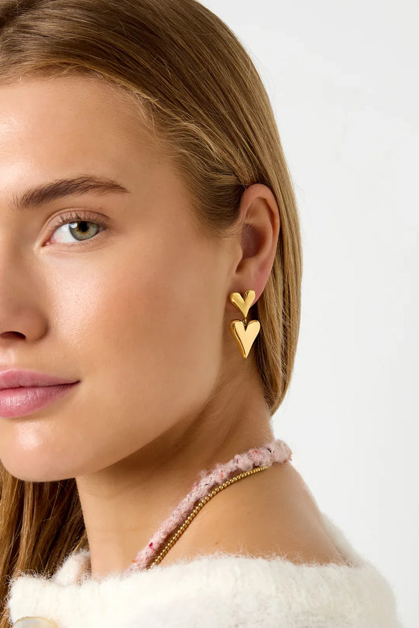 Ohrhänger aus Edelstahl, Herzform, schlicht und elegant, für Damen. 