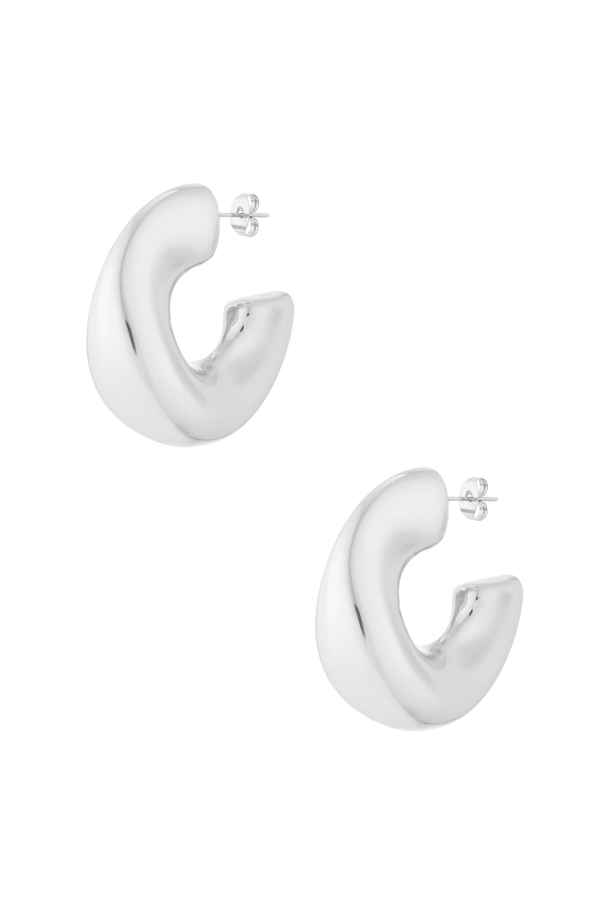 Statement hoop earrings Silver Color