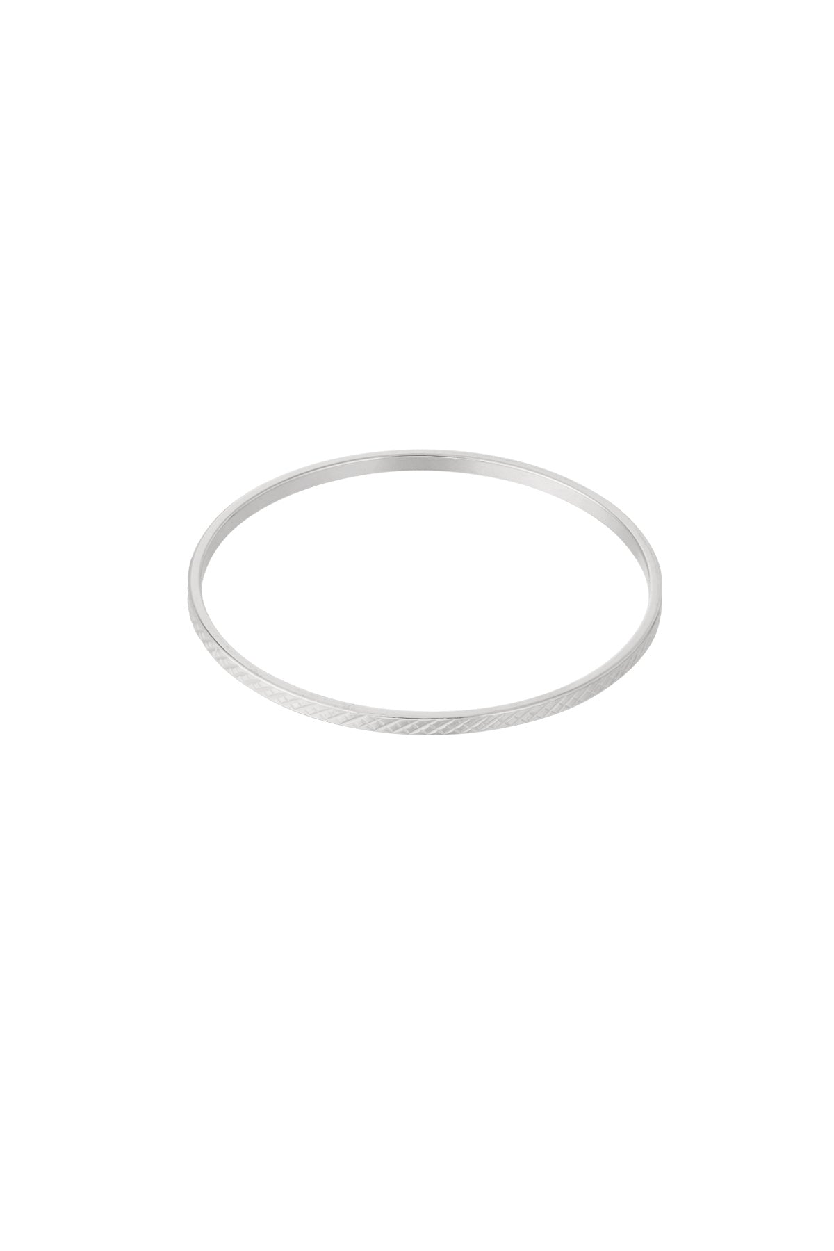 Simple checkerd bangle Silver Color