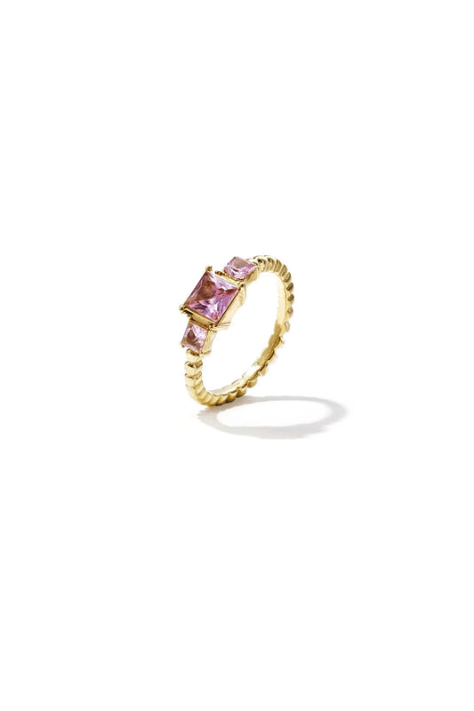 Ring with square stones Gold Color