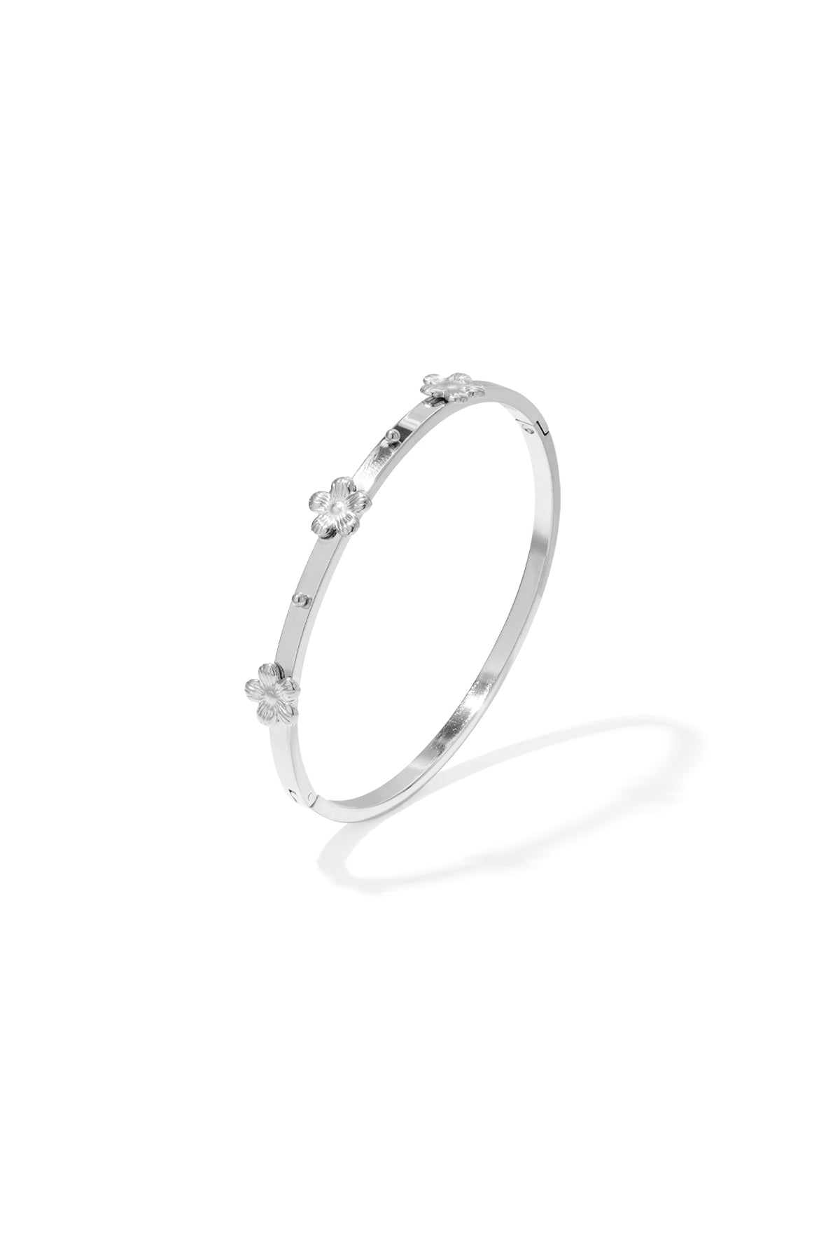 Bangle with floral details Silver Color