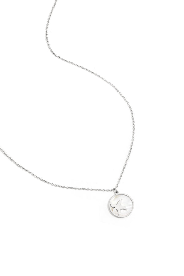 Starfish Charm Necklace Silver Color