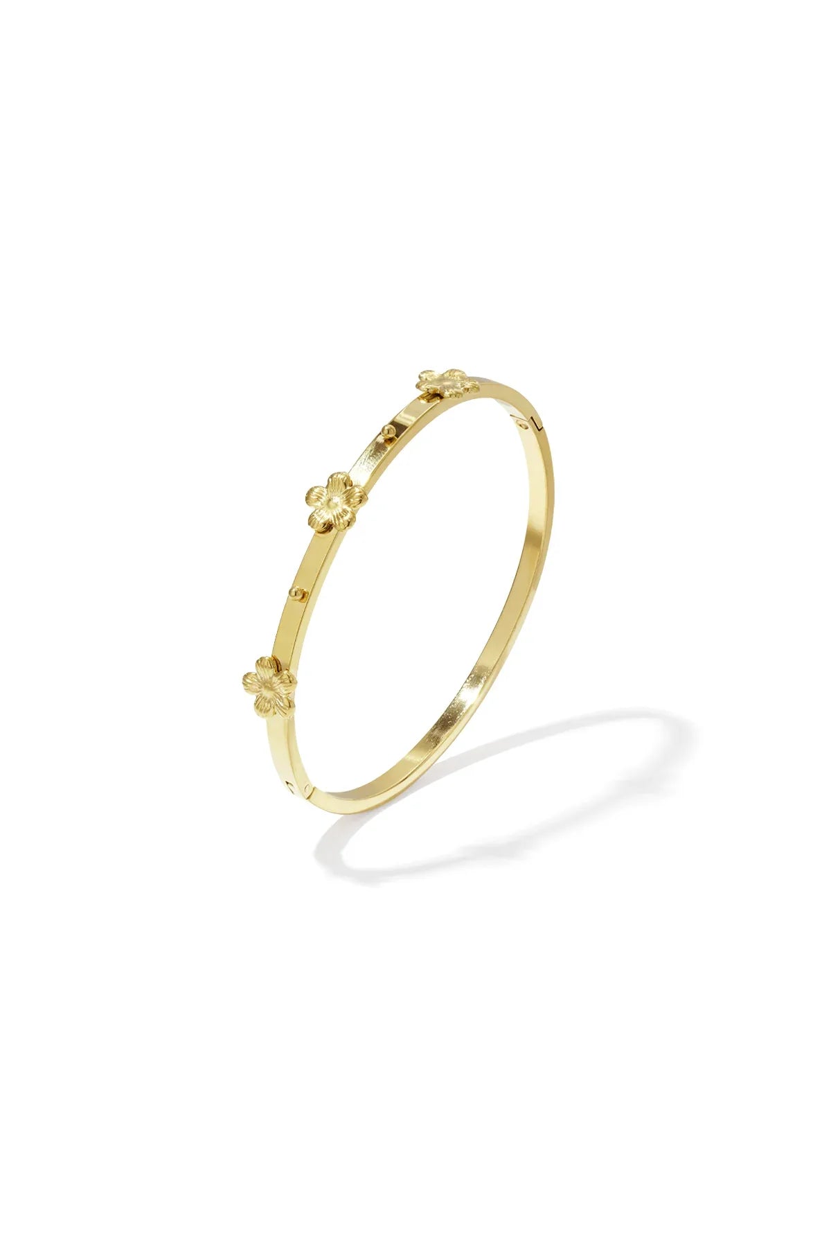 Bangle with floral details Gold Color