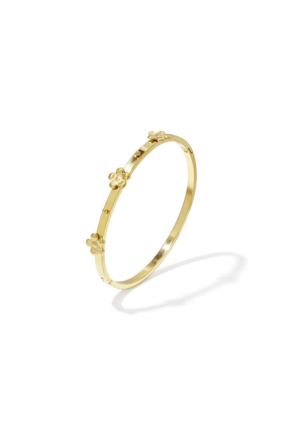 Bangle with floral details Gold Color