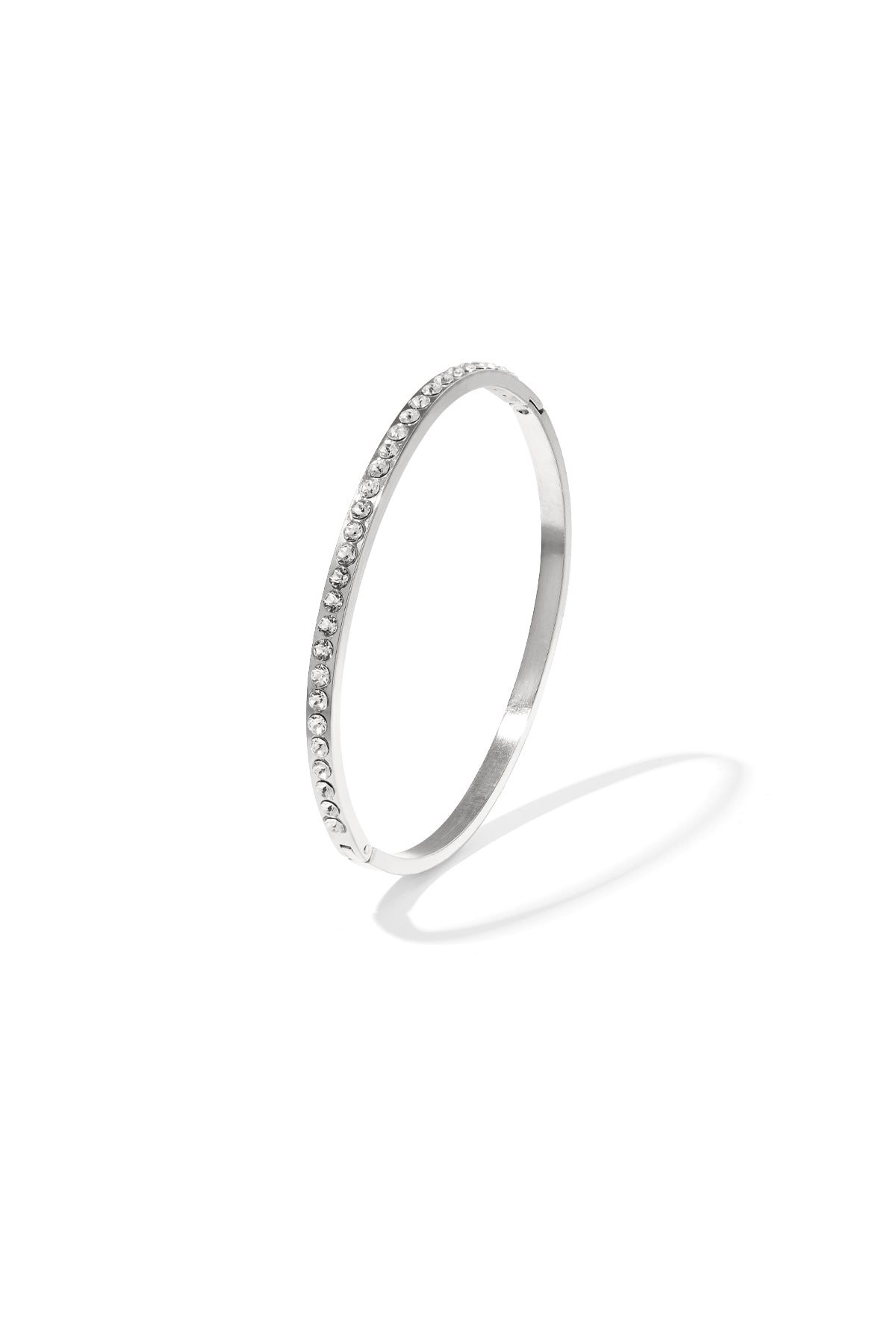 Bangle with row of stones Silver Color